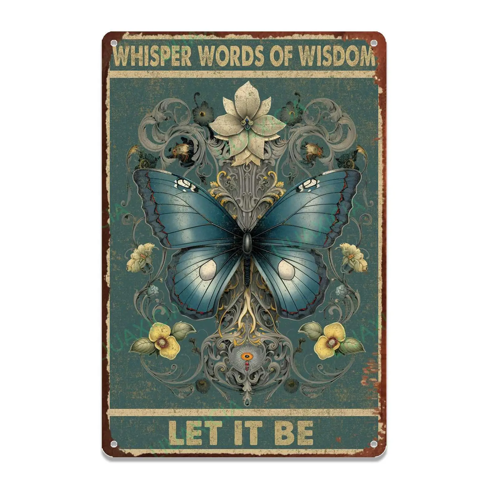 Metal Tin Sign Whisper Words Of Let It Be For Farmhouse Decoration Restaurant Garage Cafe ;