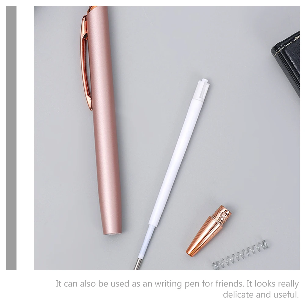 

10 Pcs Press Pen Aluminum Pole Ballpoint Pens Nice Simple Portable Metal Rod Smooth Writing