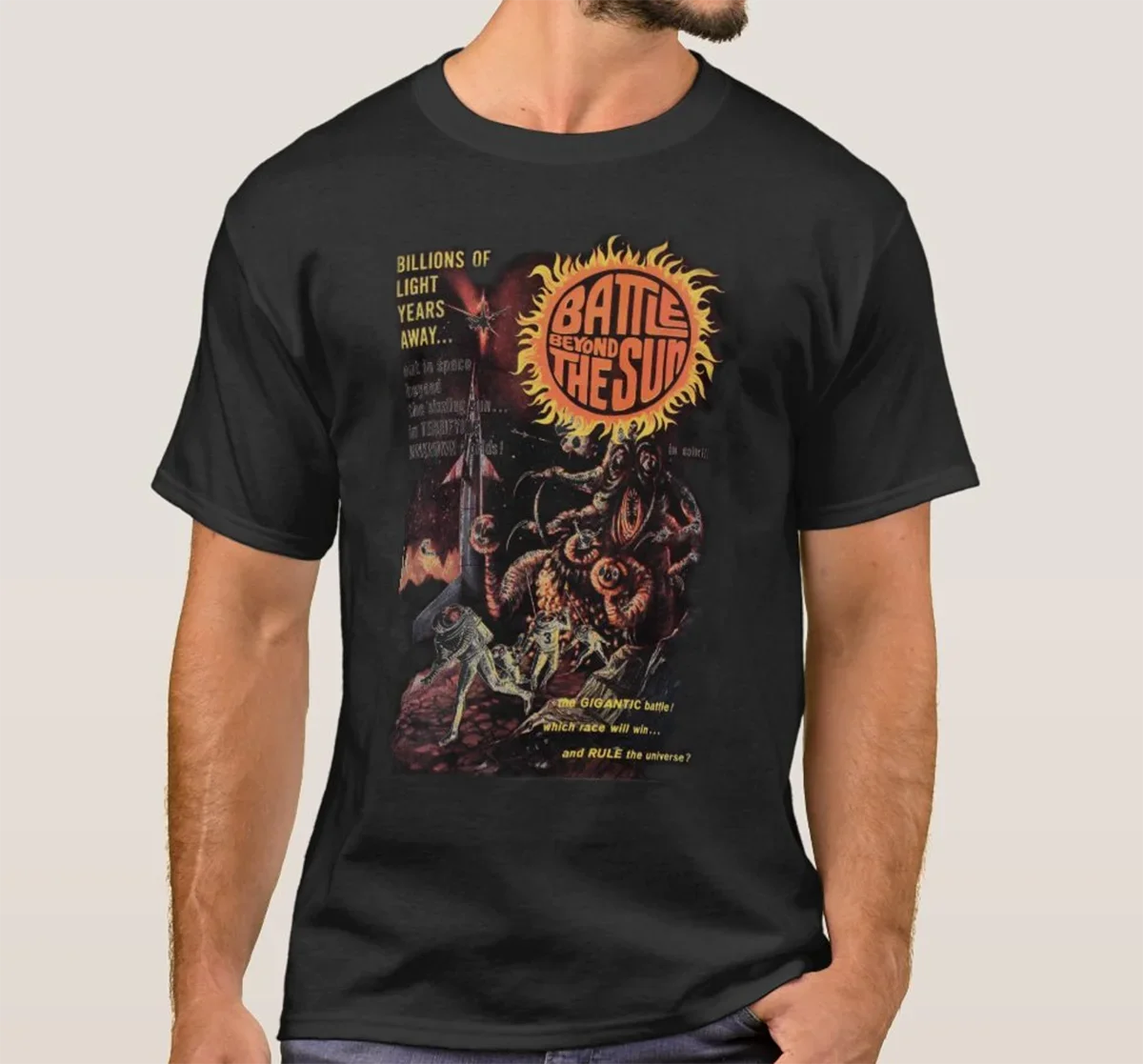 Battle Beyond The Sun 1959 Soviet Scifi Film Poster T-Shirt. Summer Cotton Short Sleeve O-Neck Mens T Shirt New S-3XL
