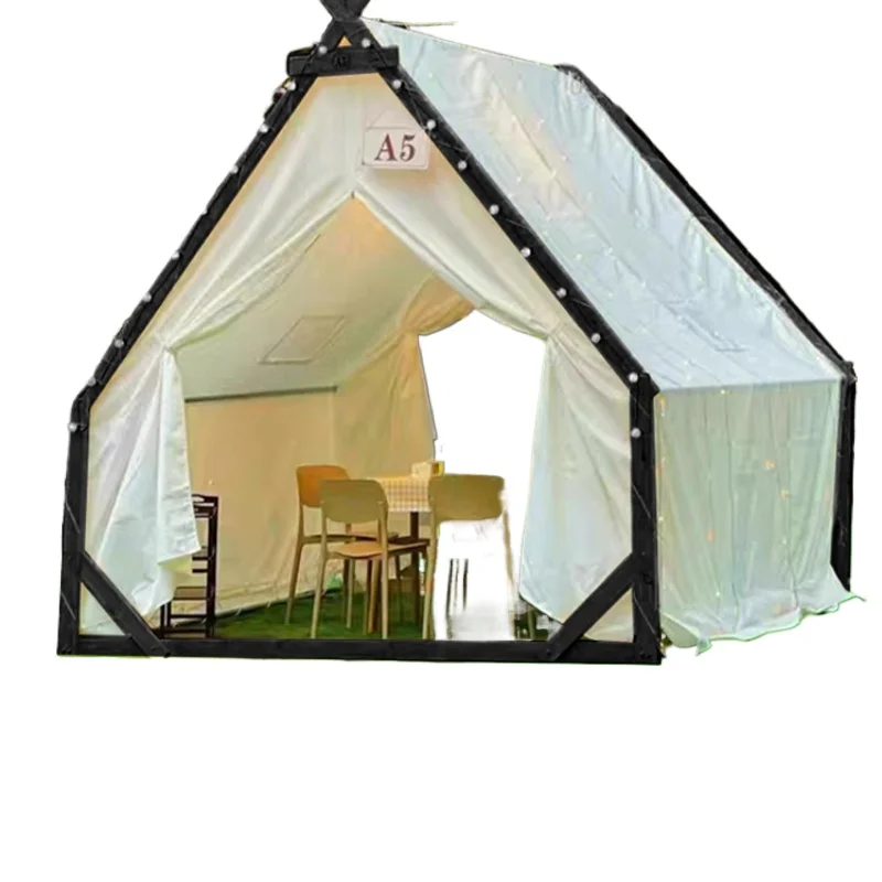Outdoor camping Starry sky tent camp Internet celebrity triangle scenic spot B & B catering BBQ hot pot night market commercial