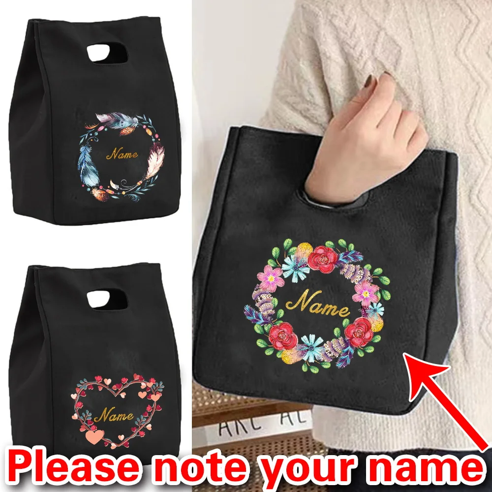 

Personalized Customization Name Pattern Insulated Lunch Bag Bento Box Picnic Portable Food Insulated Refrigeration Bag