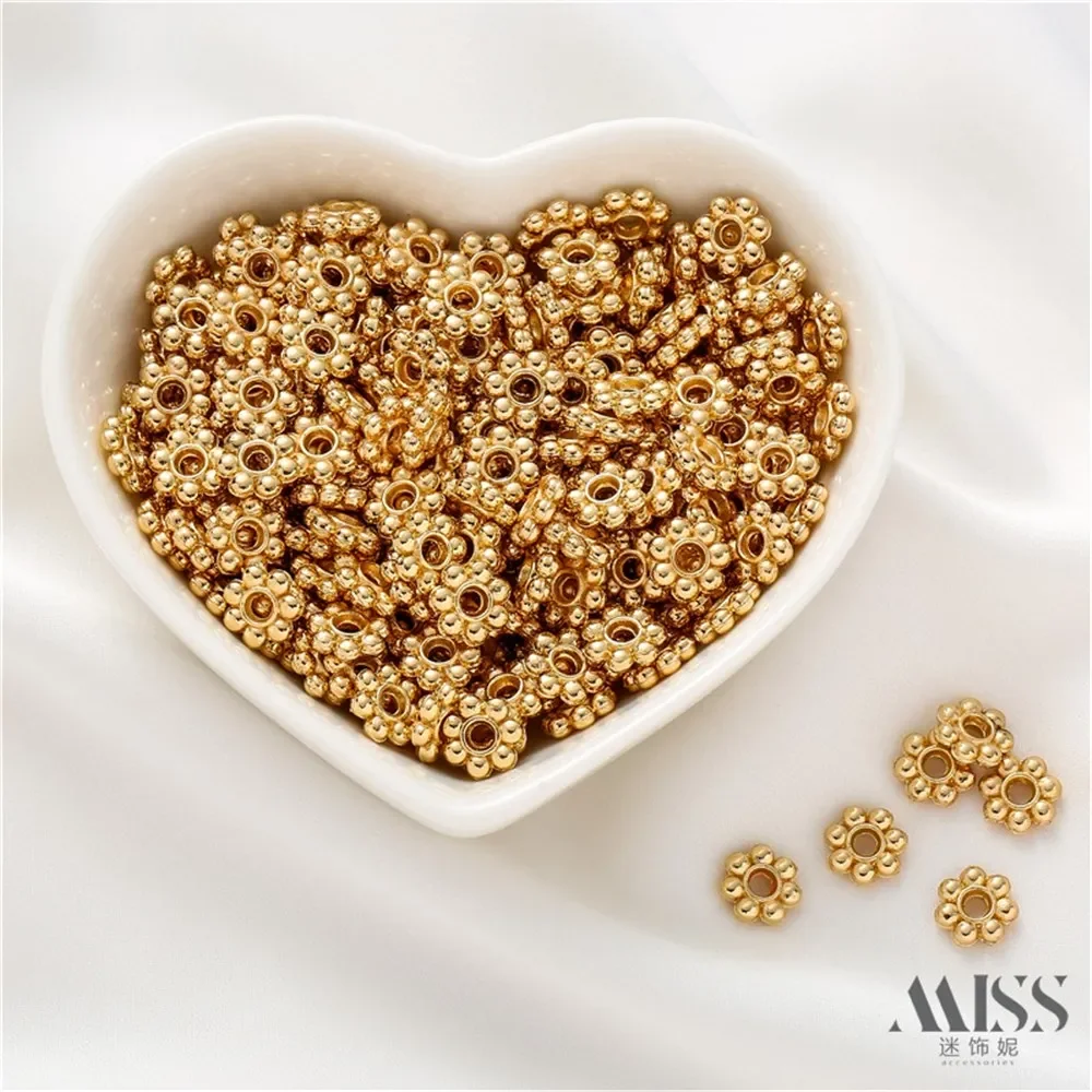 

14K Gold-plated Snowflake Spacer DIY Accessory Handmade Bracelet Necklace Making Jewelry Accessories Loose Bead Material