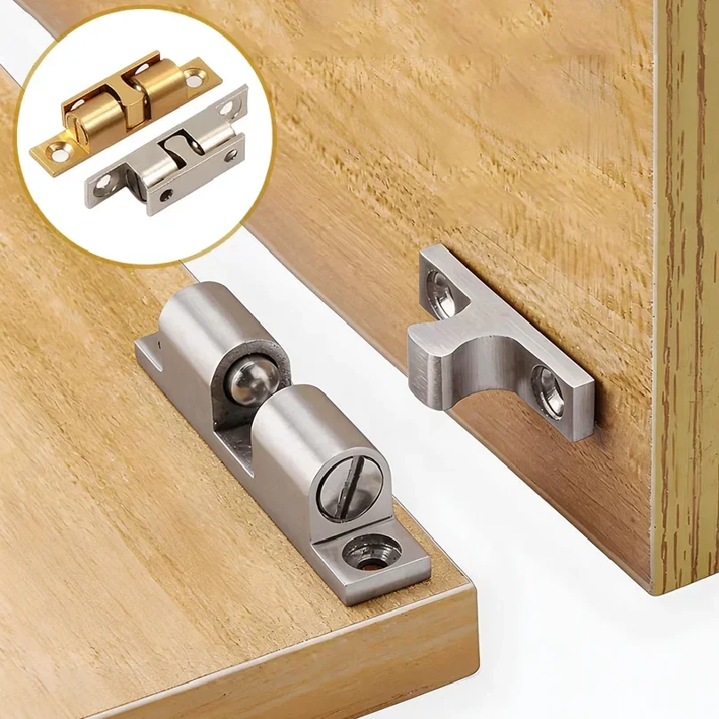 Furniture Cabinet Door Double Roller Catch Latch Adjustable Tension Brass Roller Catch Closet Cupboard Door Hardware