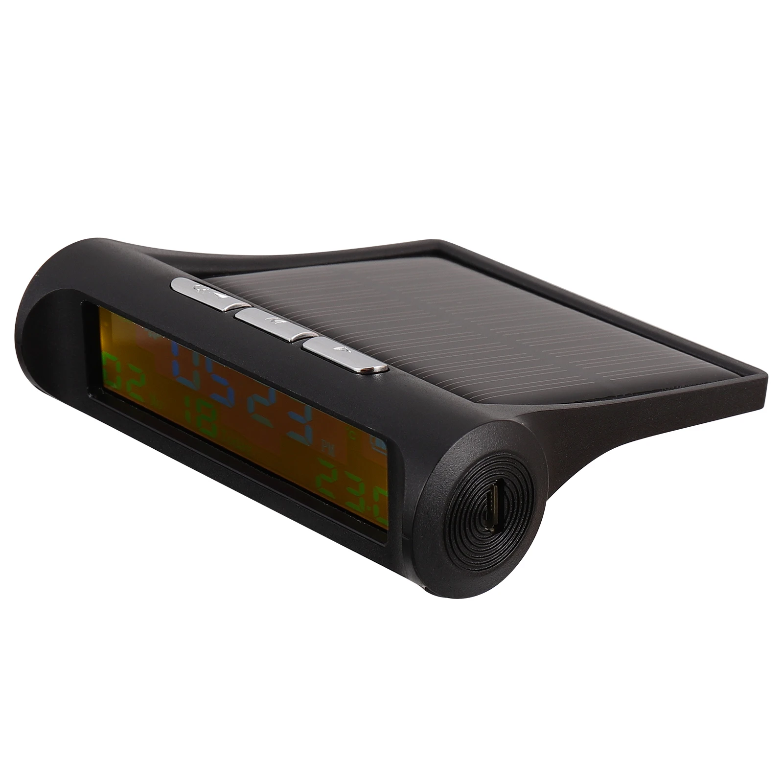 

Solar Clock Auto Digital Watch Driving Electronic Clock Car Thermometer Calendar Temperature Display Heat Resistant Material