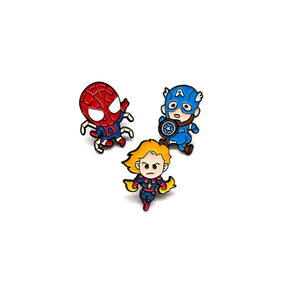

Superhero Spider Man Captain America Captain Marvel Brooch Cute Anime Avengers Character Badge Y2k Fashion Toys Anime Cartoon