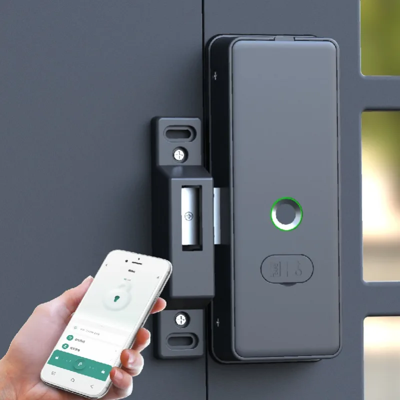 Malay special iron fence door graffiti Bluetooth linkage through double-sided facial recognition smart fingerprint lock