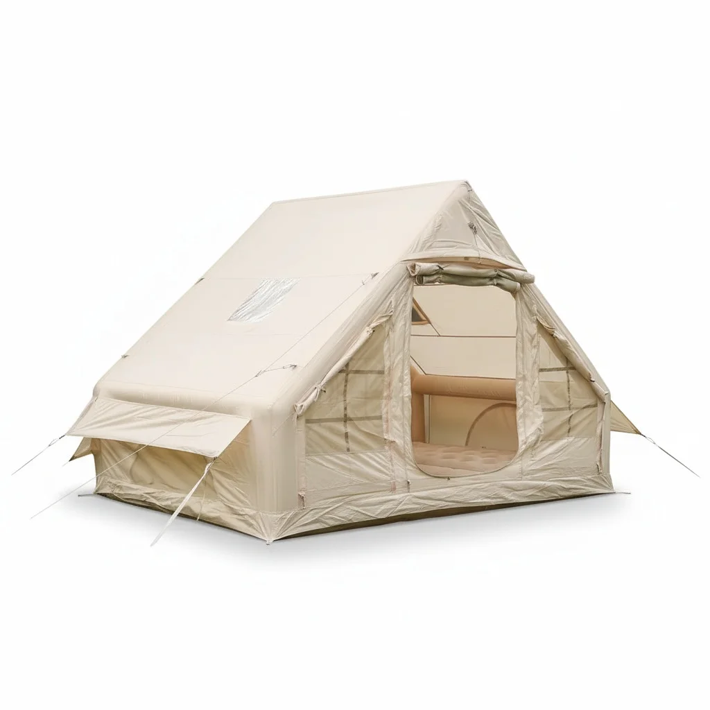 Large Inflatable Tent, Oxford Canvas And Air Cotton Glamping Tent, Waterproof Camping Tent For RV, Outdoor Family Tent