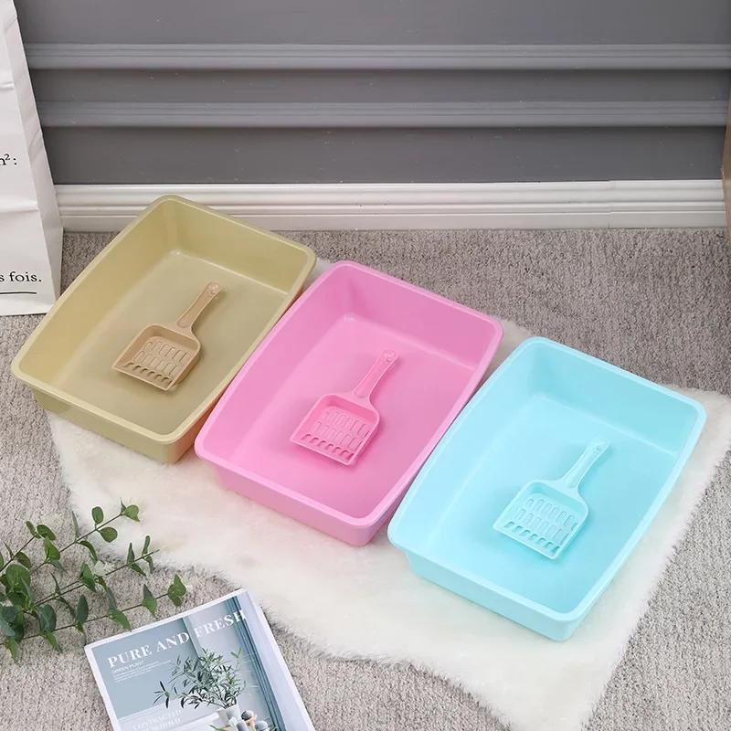 

Pet Toilet Litter Box Open Litter Box Plastic Basin Send Shovel Cat Toilet Pet Semi-Open Cat Potty