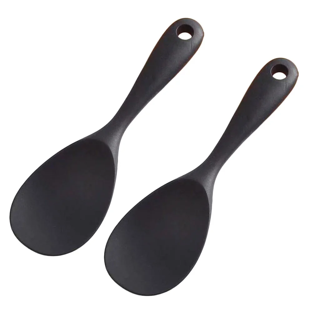 2 Pcs Silicone Rice Spoon Cook Spatula Cooker Heat Resistant Household Scooper Small