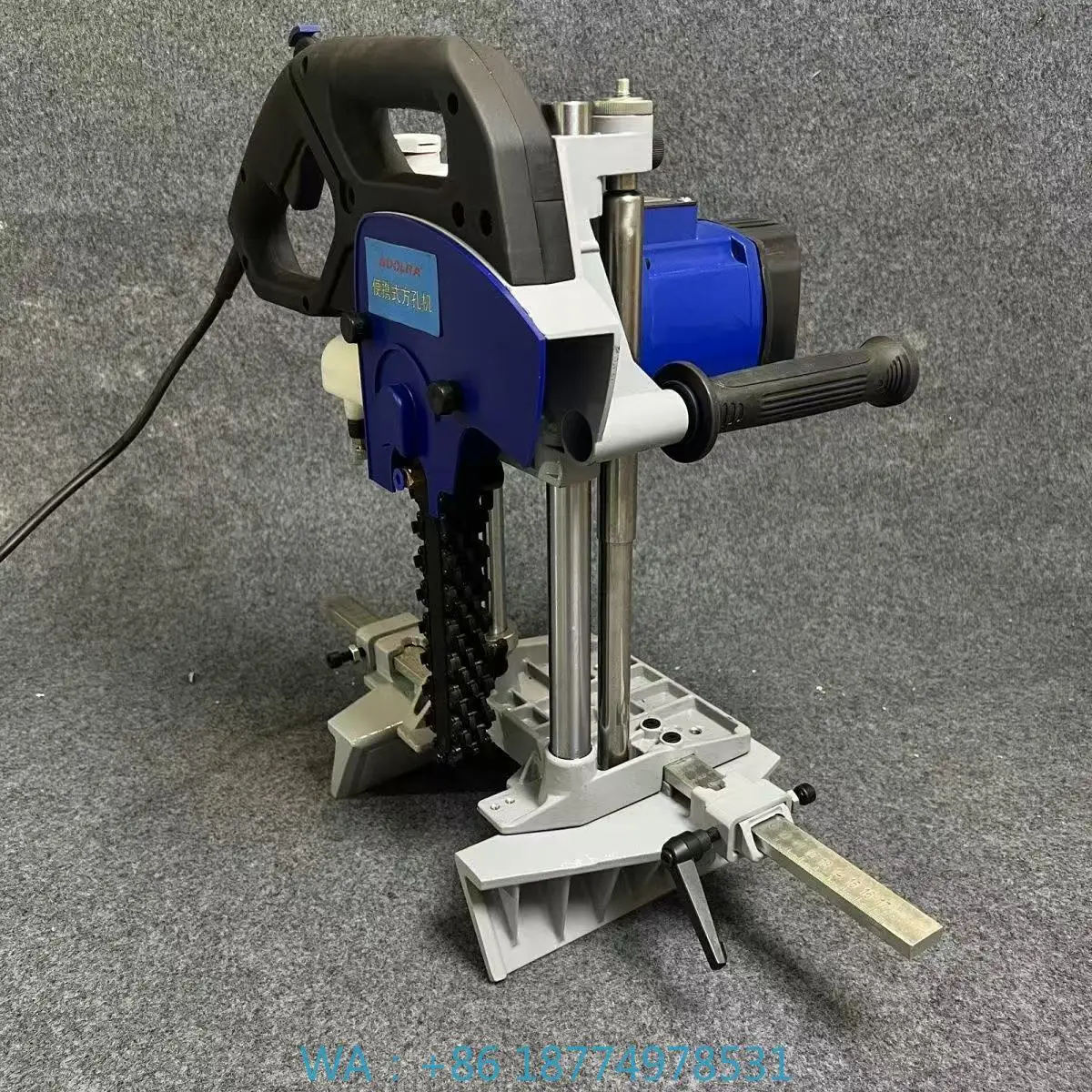 Portable Chain Mortising Mortiser Square Hole Drill Wood Boring for Woodworking Tenon Mortise Log Cabin Barn Fence Preparation
