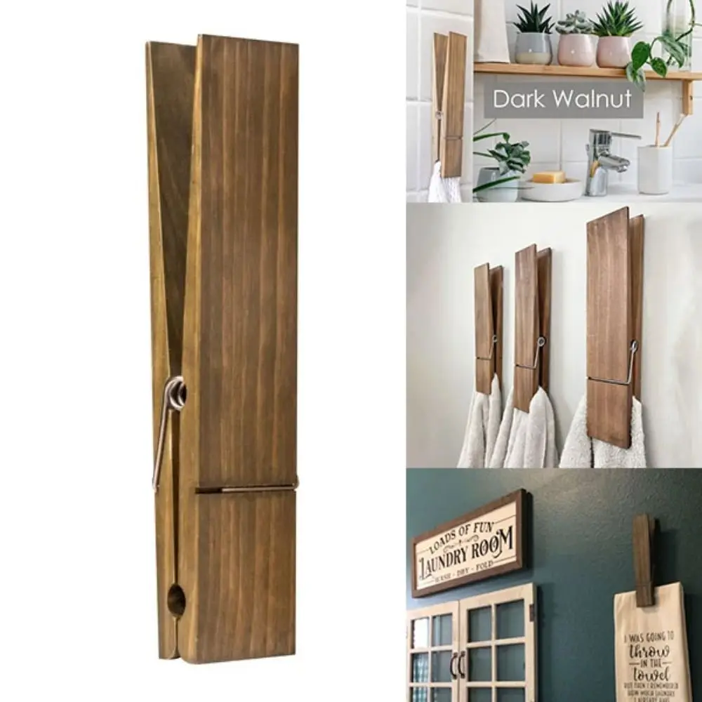 New Wooden Giant Towel Clip Bathroom Towel Holder Accessories Giant Clothespin Large Clothespin Towel Rack Funny 30CM/12IN