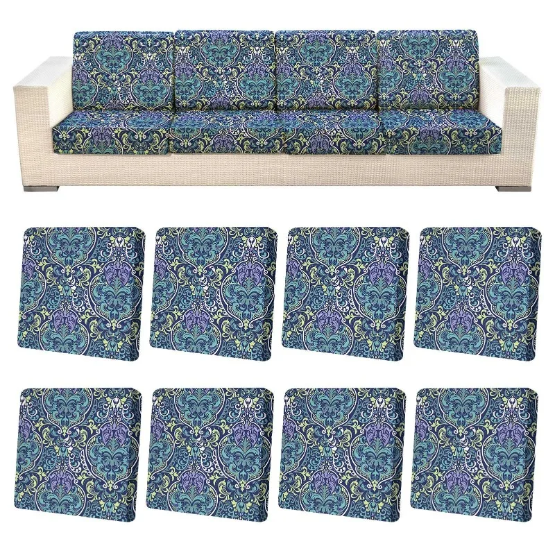 Outdoor Cushion Cover Replacement Couch Slipcover Patio Stretch Sofa Cushion Covers 8PCS Flexibility Porch Furniture Protector