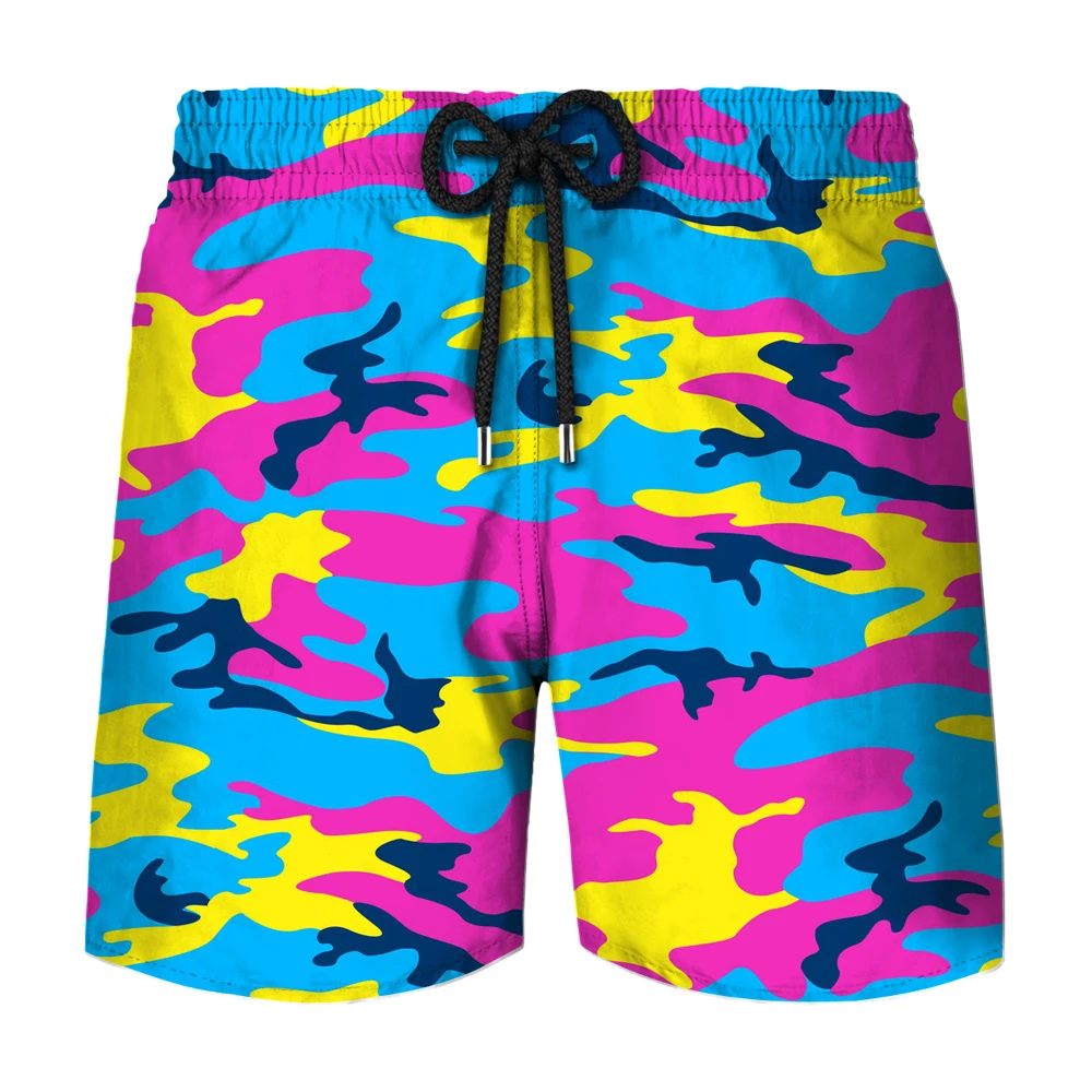 

2023 Summer New Casual Camouflage Printed Men Swim Shorts Trousers 3D Beach Quick Dry Beachwear Swimwear Surfboard Sweatpants