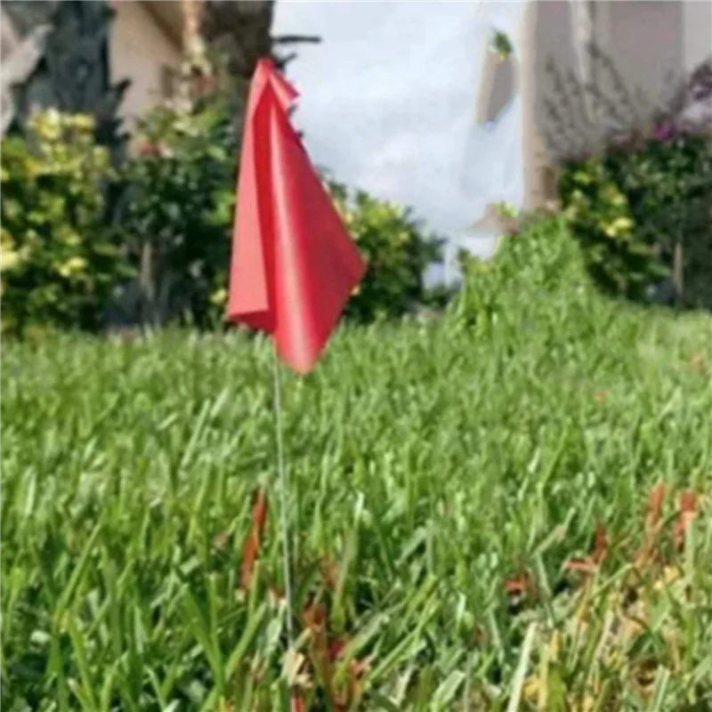 A36T-20Pcs Red Marking Flags For Lawn, Lawn Marking Landscape Flags, Yard Watering Flags, Non-Stick Irrigation Flags