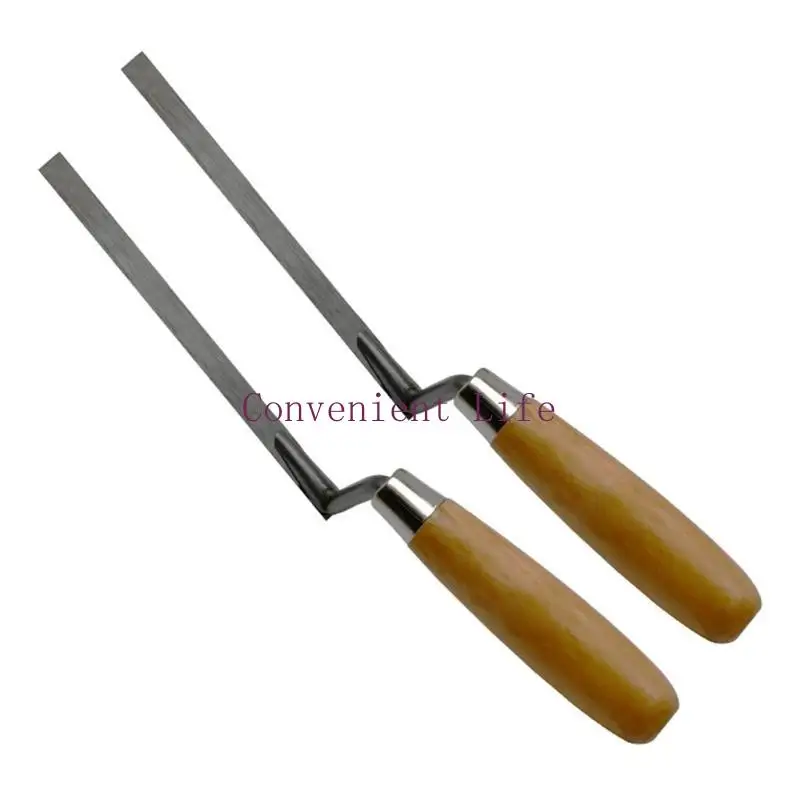 

L1EE 2Pcs Stainless Steel Trowel with Wood Handle Garden Floor Road Concrete Stepping Driveway DIY Pavement Brick Trowel
