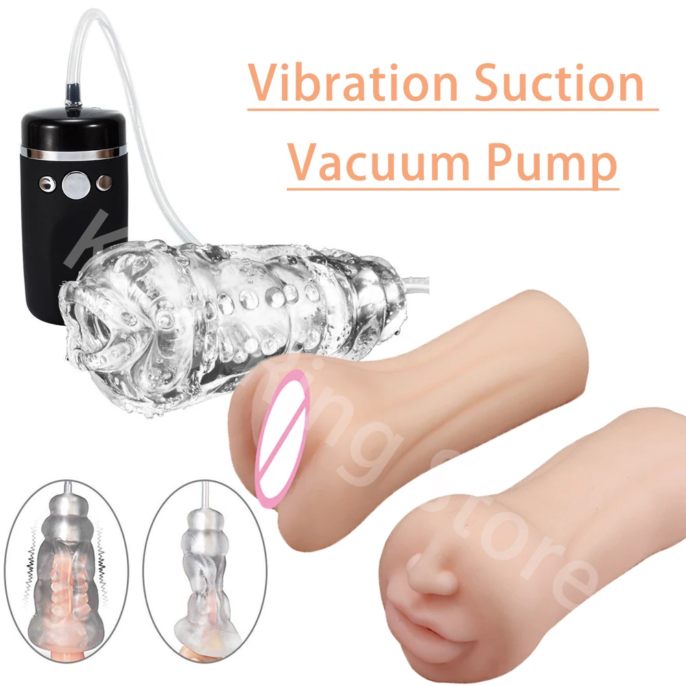 

Male Vibrator Suction Vacuum Pump Powerful Suck Realistic Vaginal Mouth Real Pussy Adult Sex Toy for Man Tooy Masturbation Cup