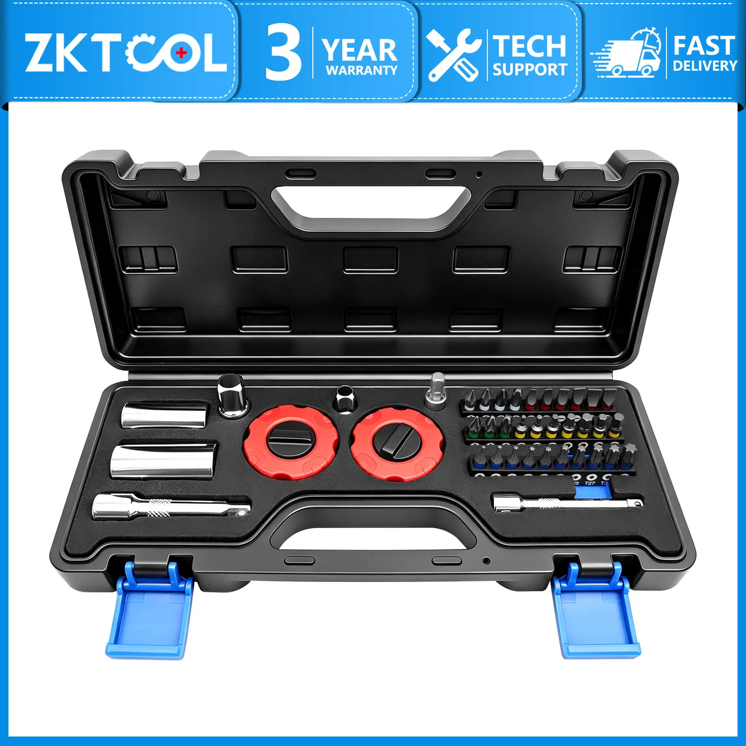 

ZKTOOL 1/4" 3/8" Mini Palm Ratchet Socket Set Fingertip Ratchet Wrench & Screwdriver Bit Kit for Narrow Space Repair