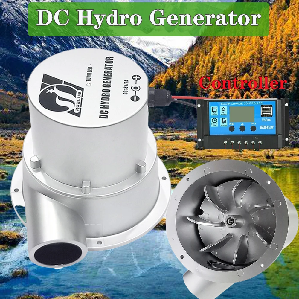 Hydraulic Generator 500W 1000W 18V Water Turbine Outdoor Household Small Hydroelectric Generator DC Permanent Magnet Brushless