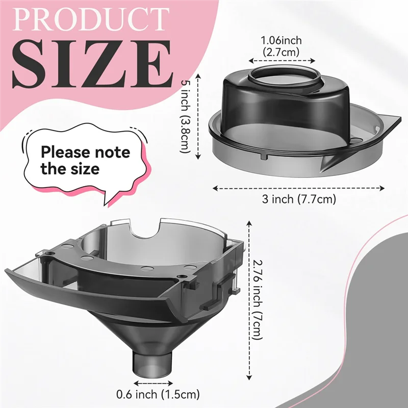 A84G-Replacement Funnel For Baby Brezza Replacement Parts- Funnel And Cover For Baby Formula Dispenser