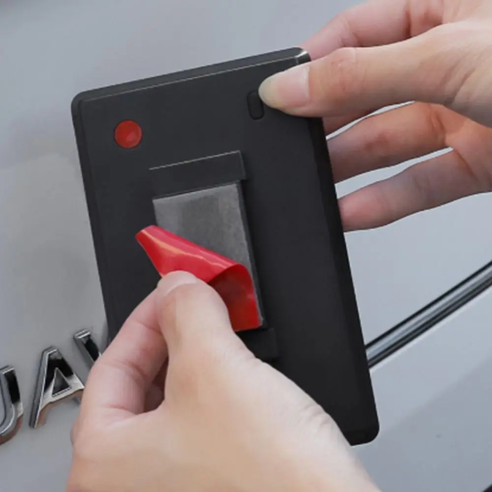 Solar Powered Car Neon Lights Adhesive Scary Expression Warning Car Triangle Window Light Colorful Wireless