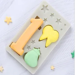 New silicone cake mold cartoon number star tooth dollar letter silicone sugar cake decoration baking tool Chocolate Mold K668