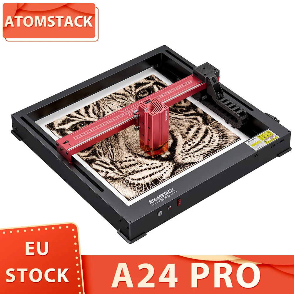 ATOMSTACK A24 PRO 24W Laser Engraver Cutter Fixed Focus 0.02mm Engraving Precision 600mm/s Engraving Speed App Control 365x305mm