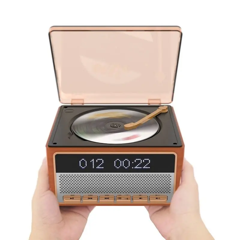 Exquisite-Portable Music CD Player Bluetooth Speaker Retro Design Album Audio Birthday Player