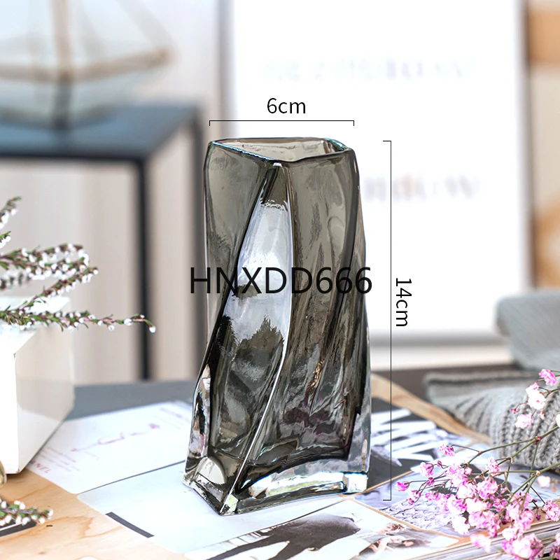 

European style creative geometric glass vase living room water planting flower arrangement, vase table decoration ornaments