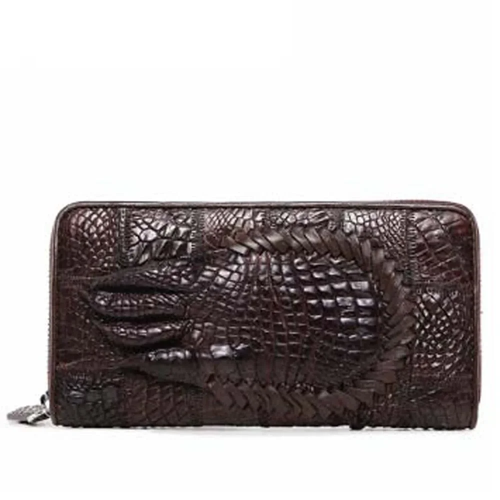 

menggeka new crocodile handbags male business long male wallet Hand bag crocodile claws card houlder men clutch bag