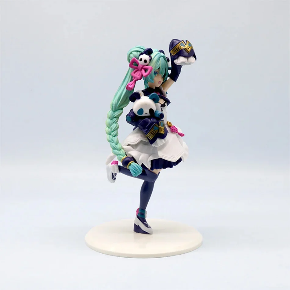 18cm Hatsune Miku Chinese Style Fashion Panda Action Figure Cute Girl Model PVC Collectible Desktop Ornament