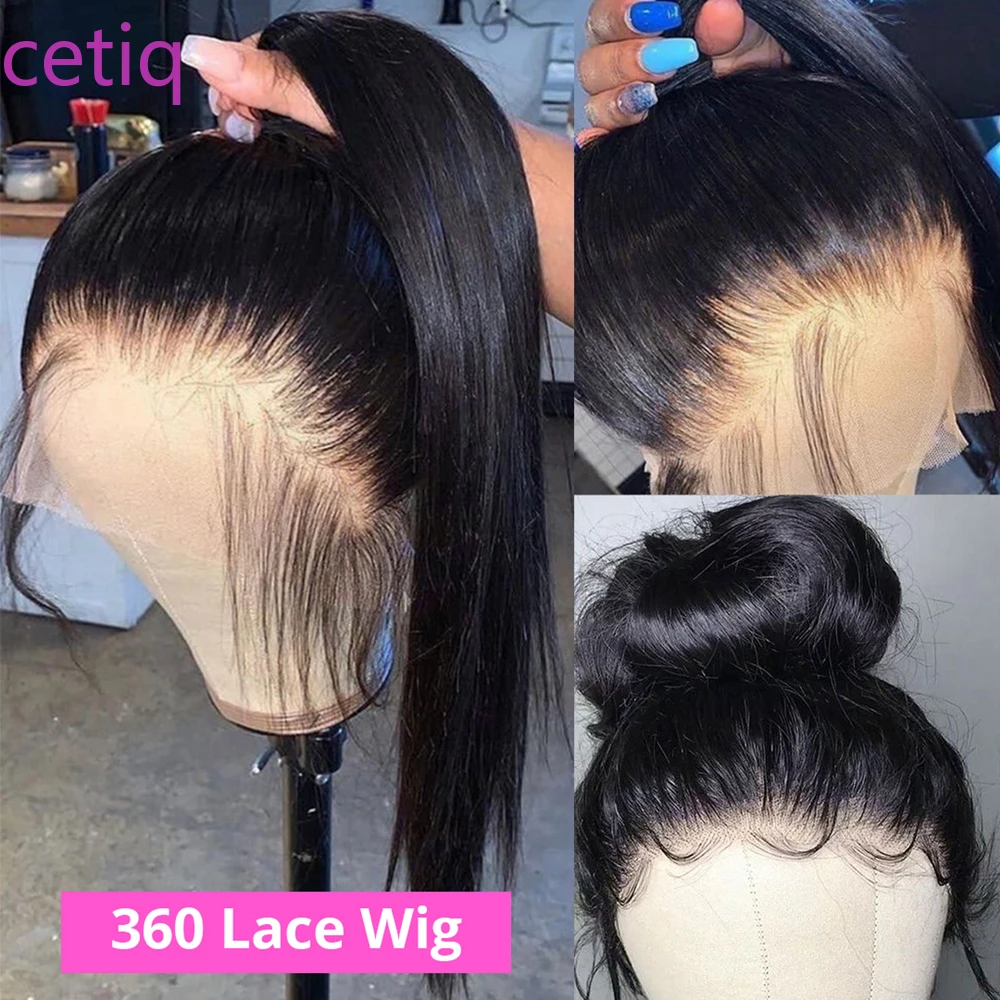 360 Full Lace Wig Human Hair Pre Plucked 200 Density Remy Hair Hd Transparent Lace Frontal Wig 13x4/4x4 Straight Lace Front Wigs