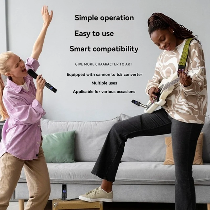 WISH UHF Wireless Microphone Converter XLR Rechargeable Transmitter & Receiver Microphone For 0V Dynamic Microphones