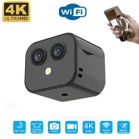 Mini WiFi IP Camera HD 4K Wireless Security Surveillance Micro Dual Cam Night Vision Smart Home Sports Monitor Built-in Battery