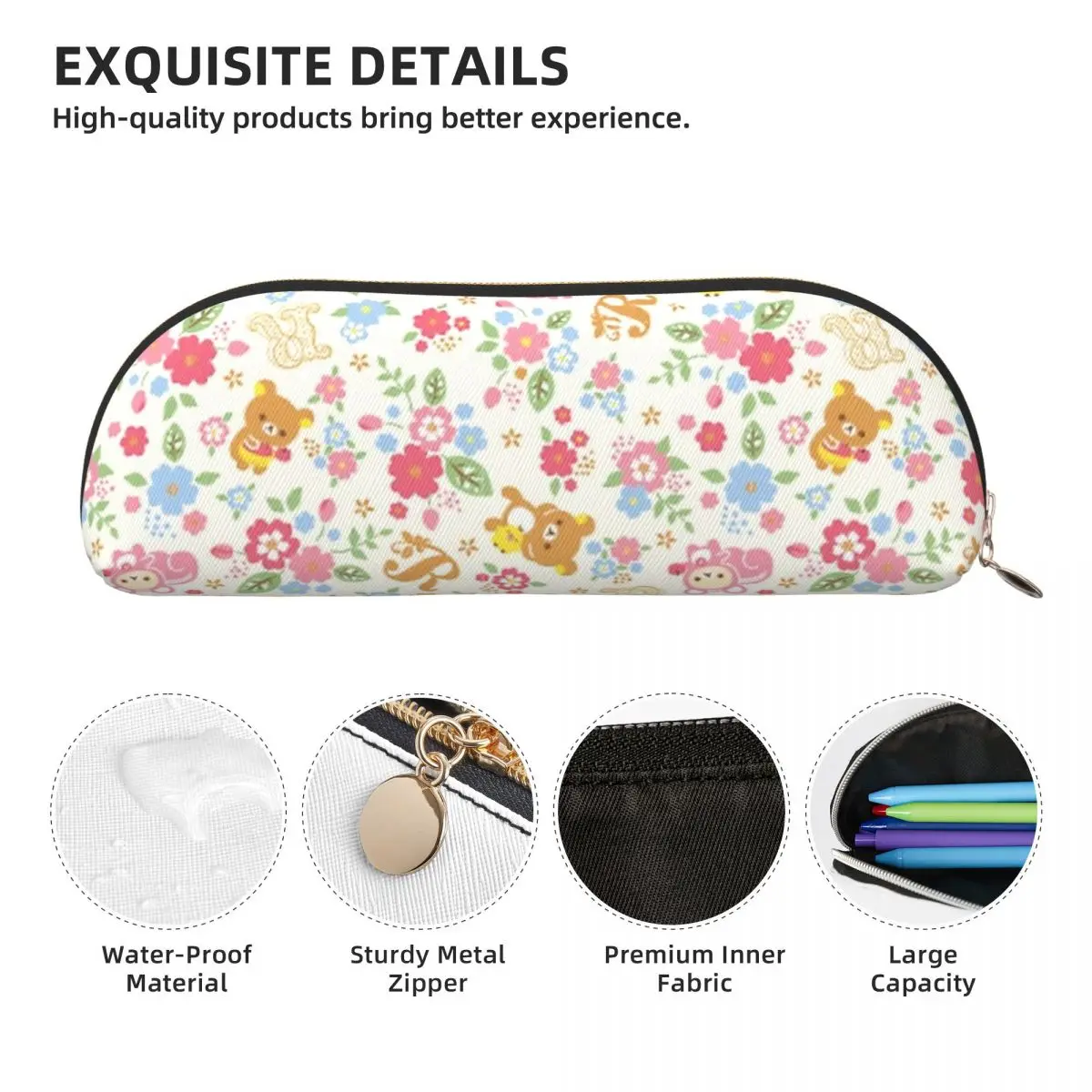 لطيف Rilakkuma زهرة نمط مقلمة حامل قلم تخزين القرطاسية لوازم سعة كبيرة صندوق القلم حقيبة أقلام رصاص للبنين بنات