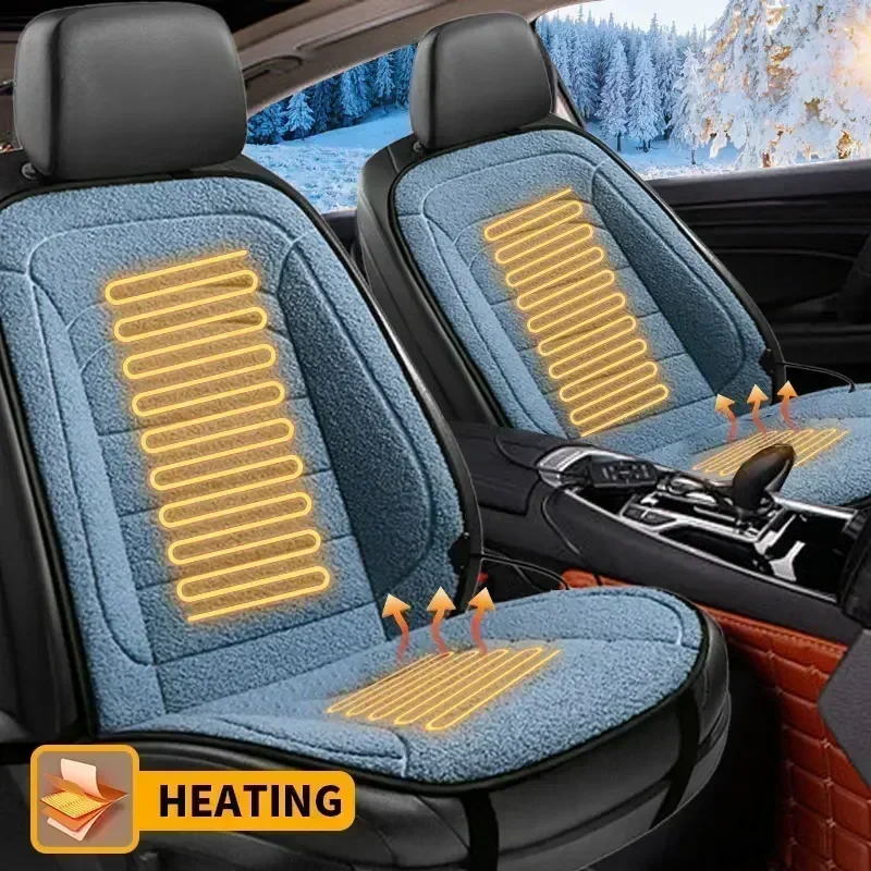 1/2PCS Heated Car Seat Cover Car Heating Cushion Winter Heated Seats Car Seat Warmer 12V Seat Cushion For Back And Seat
