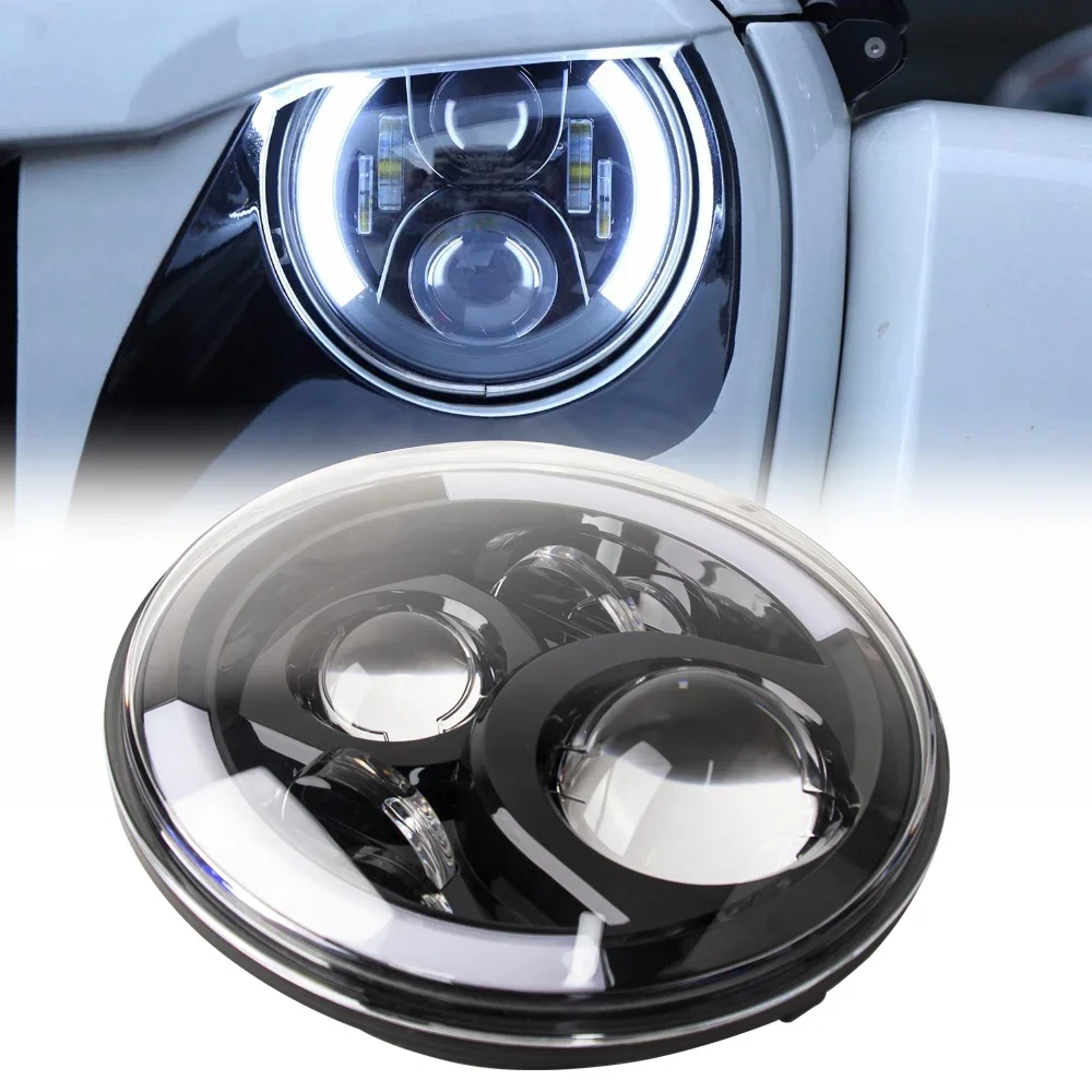 

Pop 7 Inch Motorcycle LED Headlight For Harley Ultra Classic Electra Glide Street Fat Boy Road King For Yamaha Honda Motorbik He