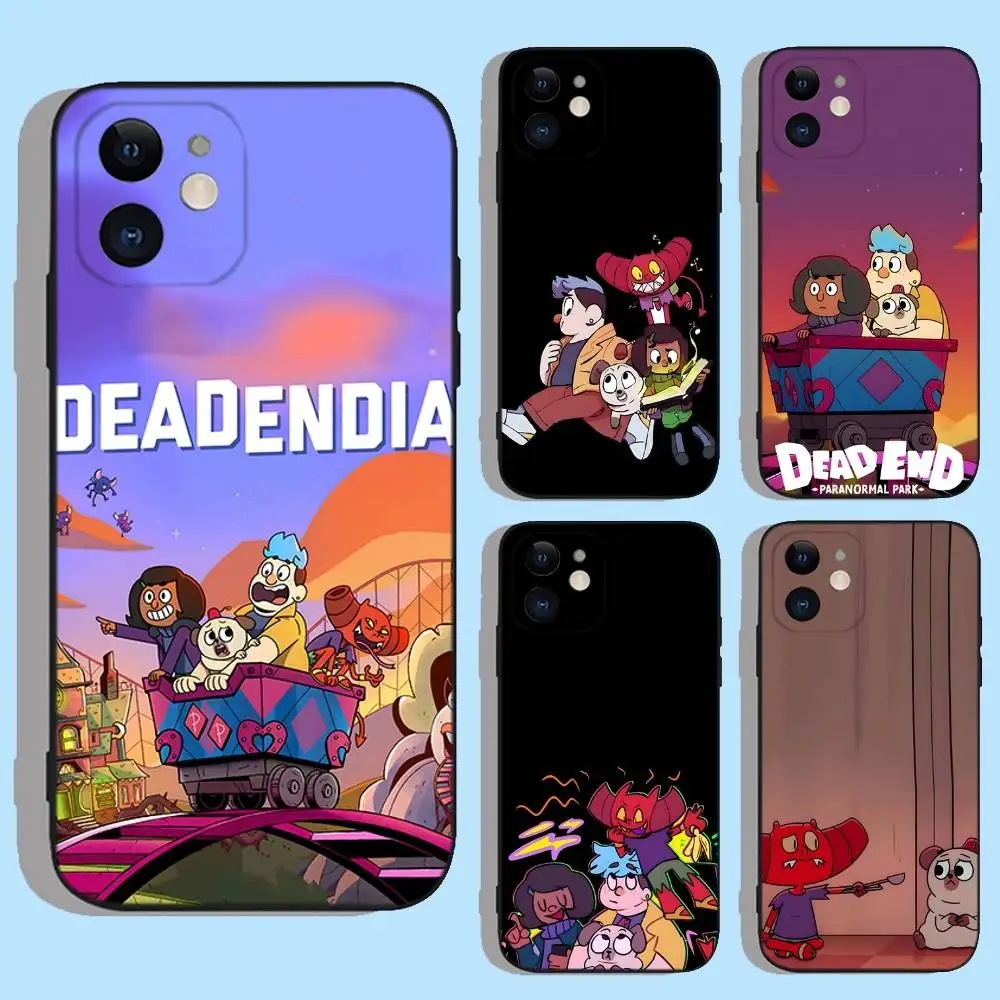 حافظة هاتف D-Dead End P-Paranormal Park لهاتف iPhone 16e,16,15,14,13,12,11,XS,XR,X,8,7,Pro,Max,Plus,mini غطاء أسود من السيليكون