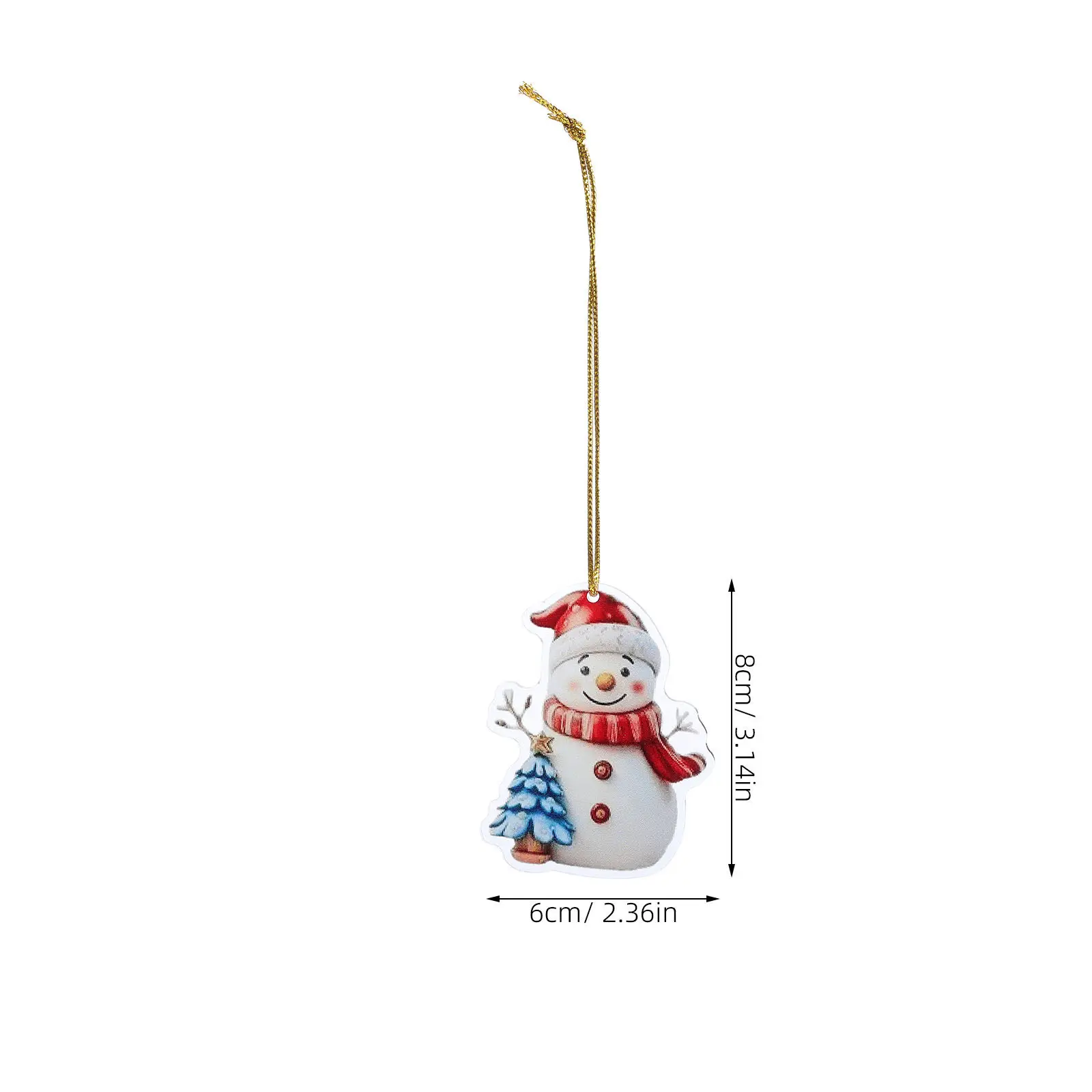 15pcs Christmas Tree Hanging Snowman Pendants Decorations Acrylic Snowman Christmas Figurines Xmas Tree Hanging Ornaments
