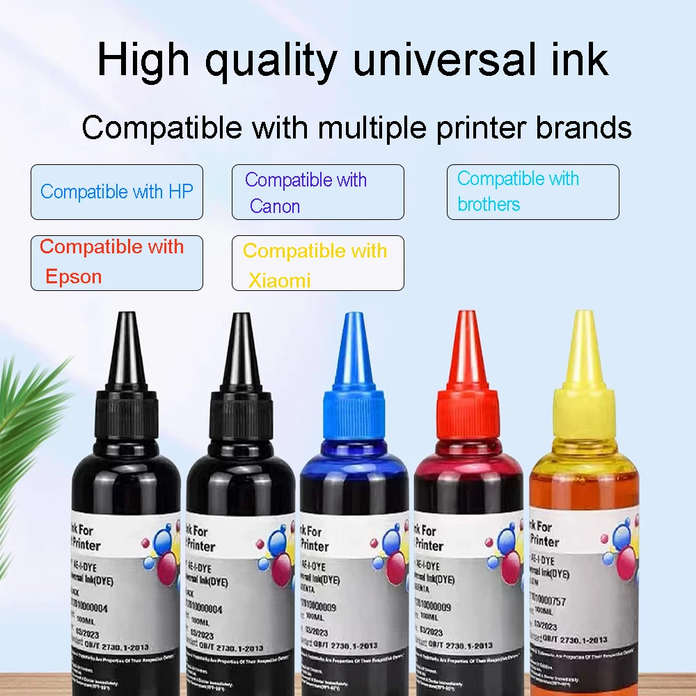 100ML Universal Inkjet Printer Refill Ink Kit Compatible For Epson For Canon For HP For Brother CISS Cartridge with 301 305 302