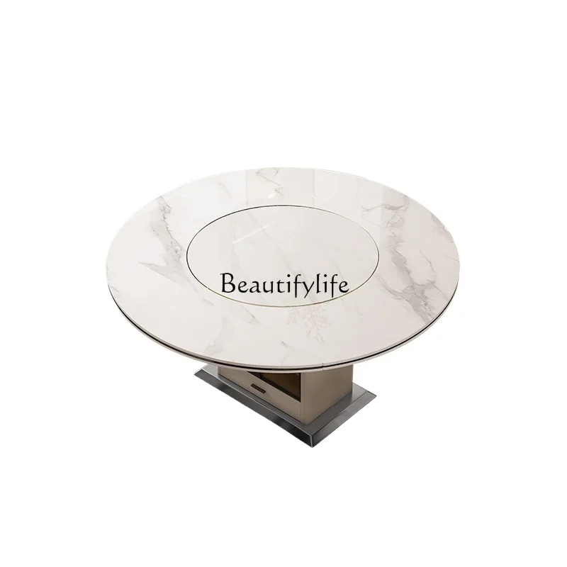 

Multifunctional household size modern simple light luxury retractable square table becomes round table