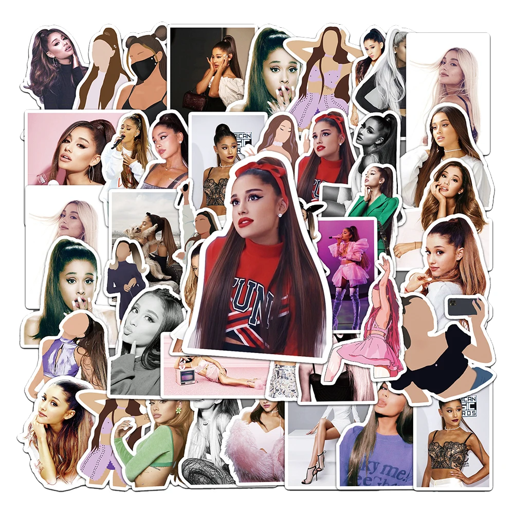 10/30/50 stücke Heißer Sänger Ariana Grande Aufkleber Aufkleber DIY Sammelalbum Gepäck Gitarre Telefon PVC Kühle Wasserdichte Kind Aufkleber spielzeug Geschenk