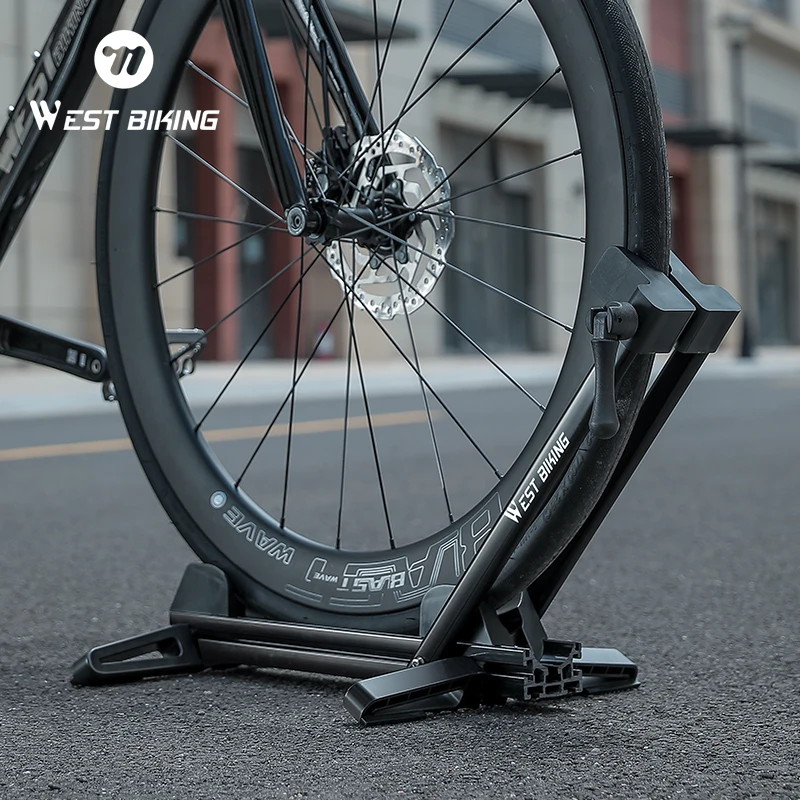 WEST BIKING Bicycle Double Pole Foldable Parking Rack Mountain Road Bikes Stable Repair Support Indoor Bike Storage Stand