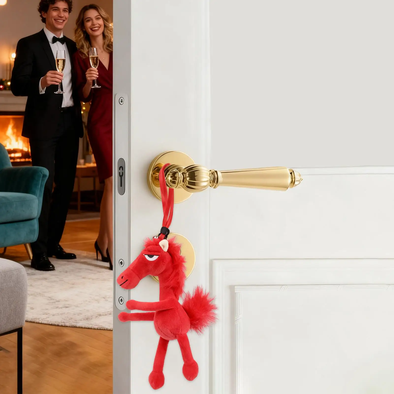 2026 Chinesisches Neujahr Pferd Plüsch Weiches Niedliches Chinesisches Tier Schlüsselanhänger Pferd Stofftier Für Autos Taschen Esstische Shop Home