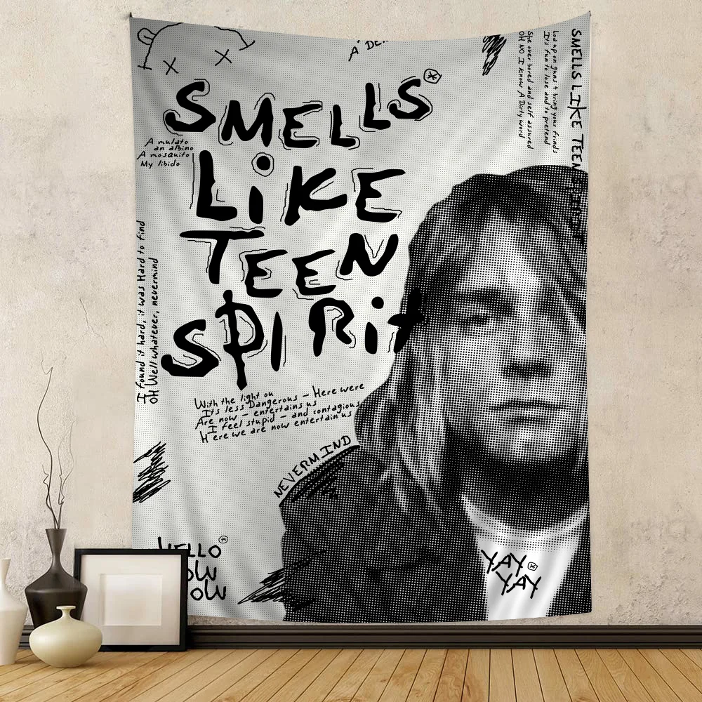 Singer Kurt Cobain Chart Tapestry for Living Room Home Dorm Decor Art Home Decor