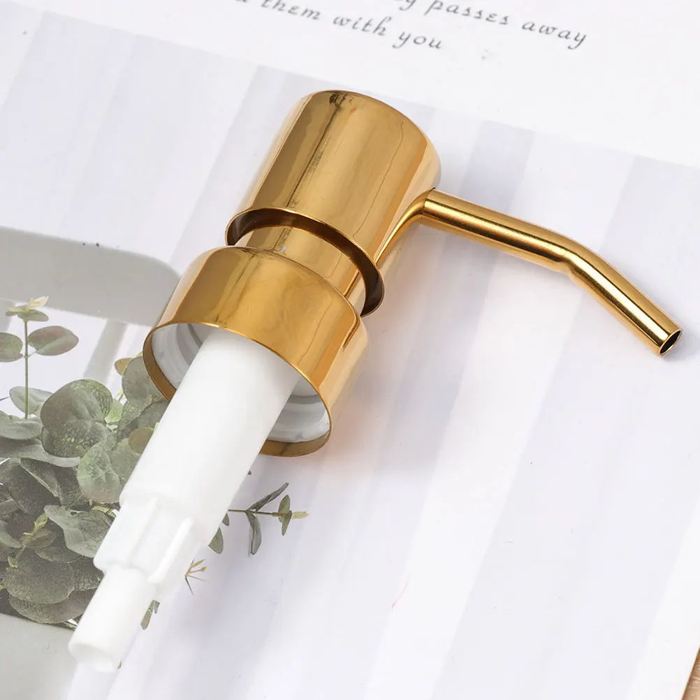 

2Pcs Plating Pump Head Soap Shampoo Lotion Dispenser Bottle Stainless Steel Ergonomic Hand Tighten Reusable Home