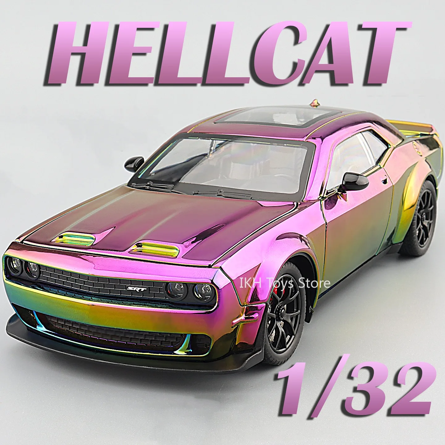 

1:24 Hellcat LP770 Toy Sports Car Models Alloy Diecast Sound Light Doors Opened Pull Back Collection Supercars for Boys Gifts