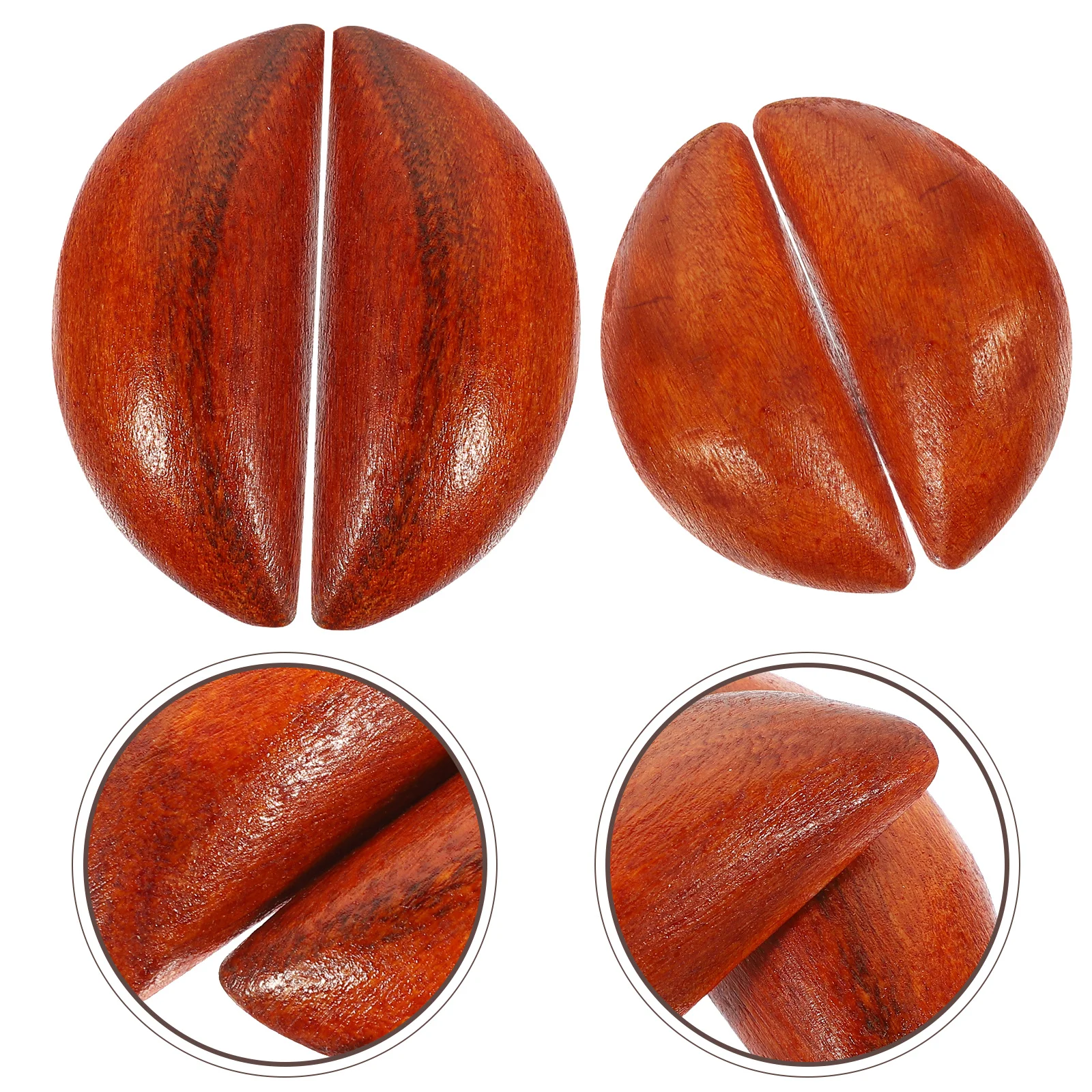 

2Pairs Taoist Divination Cups Peach Wood Material Safe Use Holy Divination Cups Chinese Decor Dowsing Pendulum