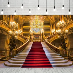 Wedding photography background, luxury palace castle staircase background photography studio props