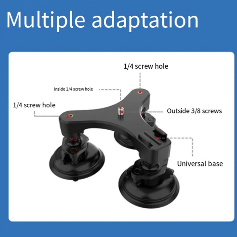 

Well Made-1 Inch Ball Head Mount Triple Twist Suction Cup Car Window Twist Lock Suction Cup Base For GOPRO 12 Insta360 Go3