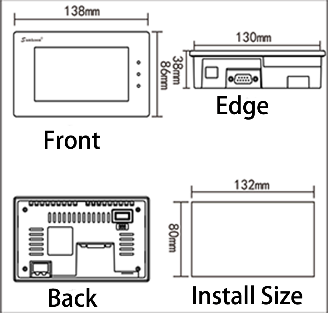 SEEKU-pantalla táctil HMI, soporte PLC, EA-043A, 4,3 pulgadas, 480x272, pantalla de interfaz de máquina humana